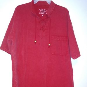 Forber Red Cotton Lagen look Tunic